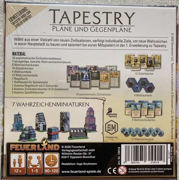 Tapestry: Pläne und Gegenpläne